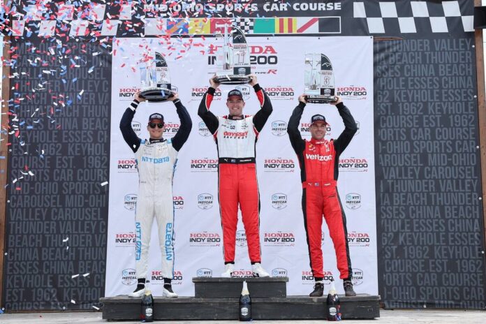 Alex Palou_ Scott McLaughlin and Will Power - Honda Indy 200 at Mid-Ohio - By_ Chris Owens_m63746